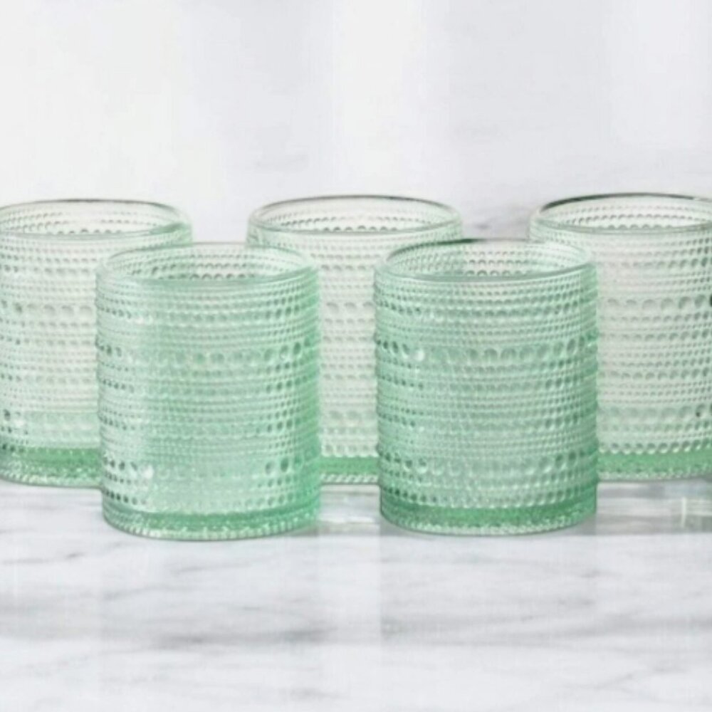 Fortessa Jupiter 13oz Sage Green TOF Glasses Set of 6 - New in Box